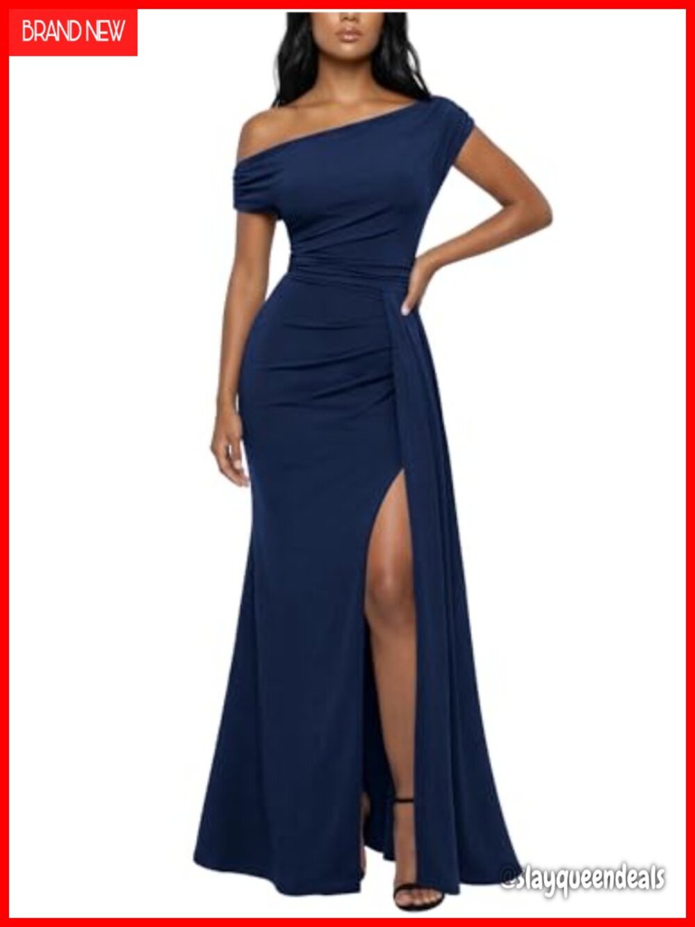 One Shoulder Ruched Formal Evening Party Maxi Dress